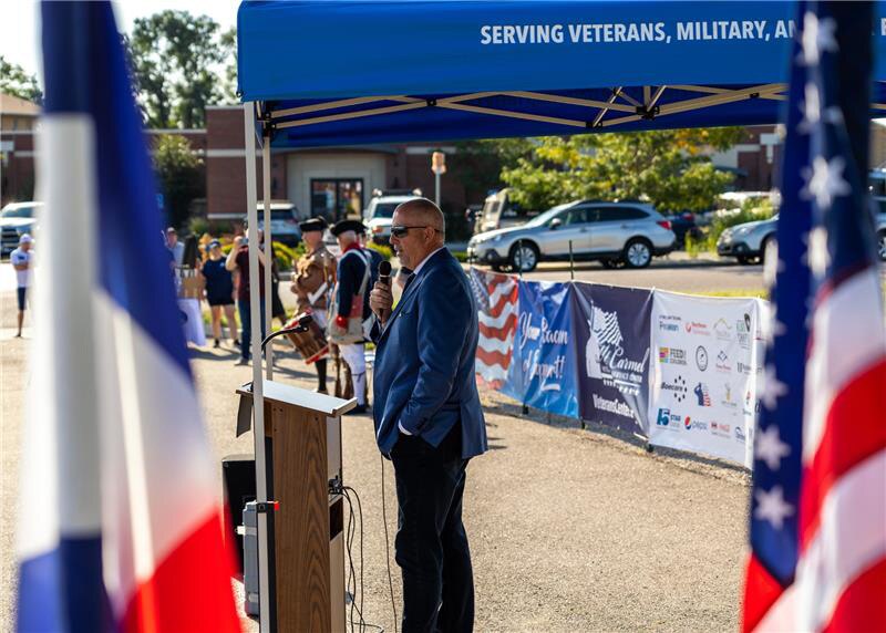 Phil Long Ford President and CEO Kevin Shaughnessy at the Mt. Carmel Veteran Service Center's annual Patriot Day Giveback event in 2022.